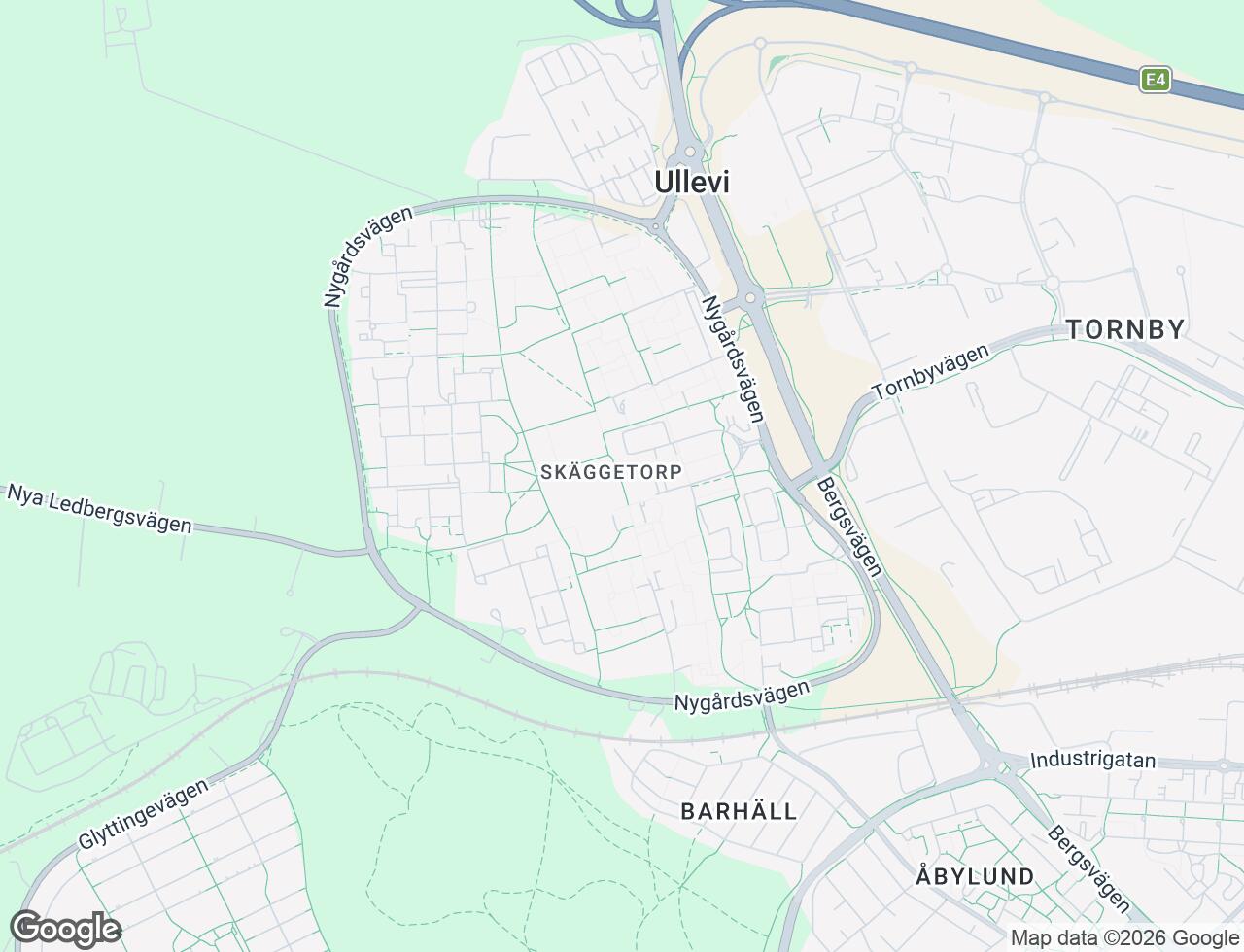 Karta över Skäggetorps centrum i centrum 1A