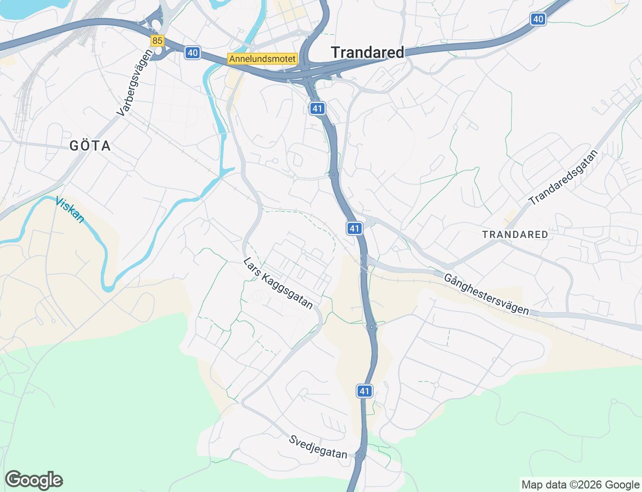 Karta över Lars Kaggsgatan 127 i 43 Borås
