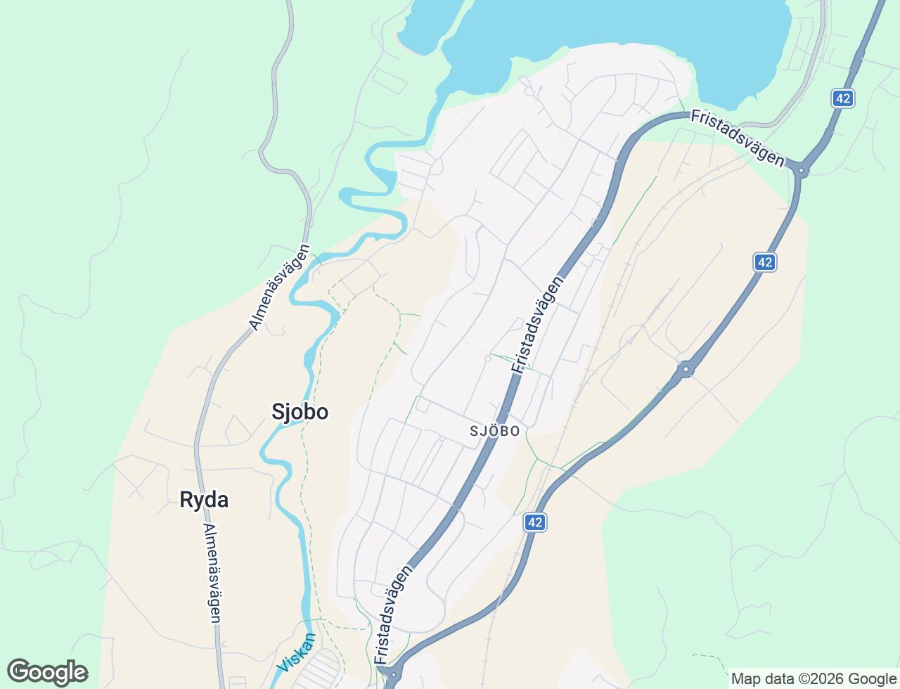 Karta över Norra Sjöbogatan 29 i 42 Borås
