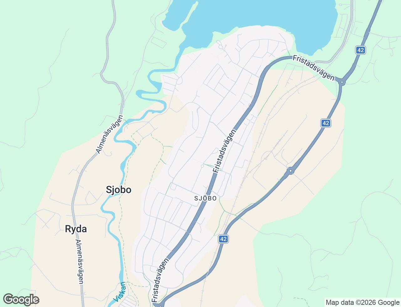 Karta över Norra Sjöbogatan 40 i 43 Borås