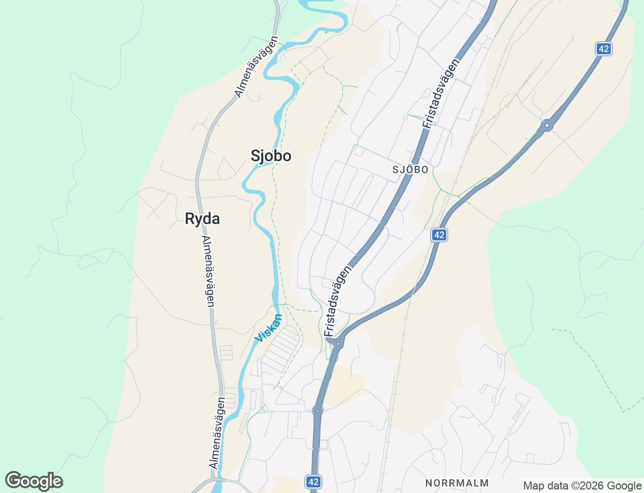 Karta över Sjöbogatan 30 i 41 Borås
