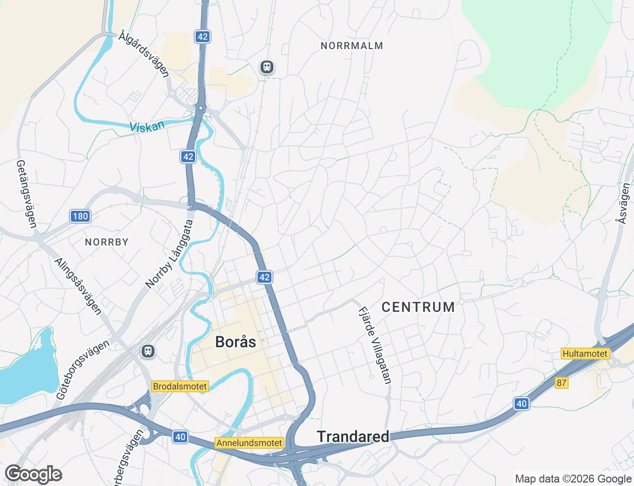Karta över Tegnérgatan 1A i 43 Borås