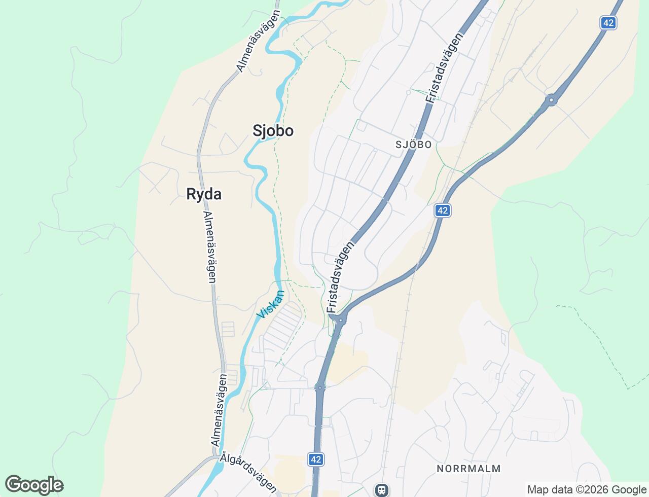 Karta över Tomtegatan 1A i 41 Borås