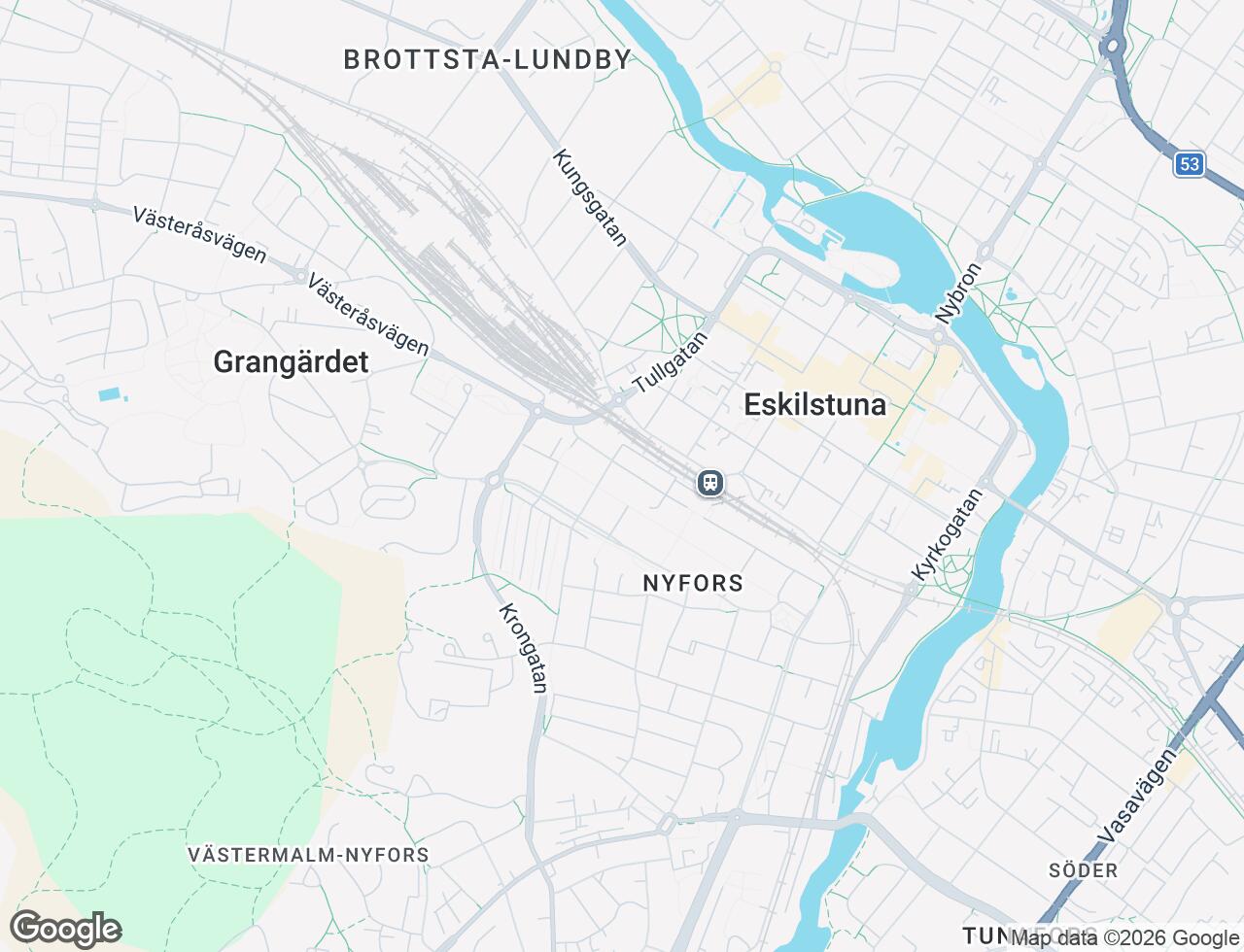 Karta över Västra Åsgatan 17 i 25 Eskilstuna