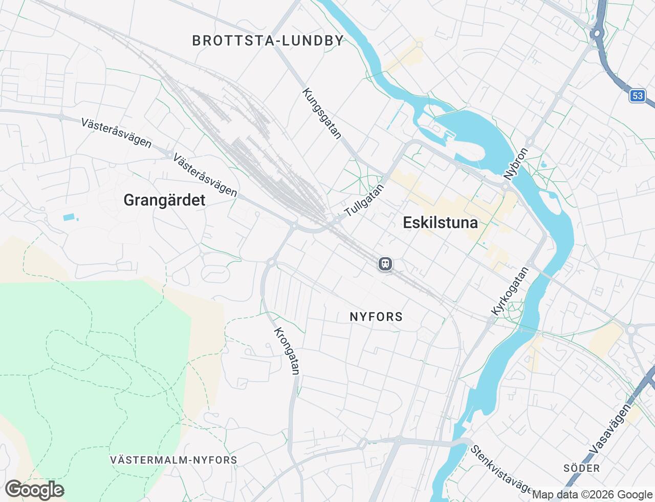 Karta över Västra Åsgatan 21 i 25 Eskilstuna