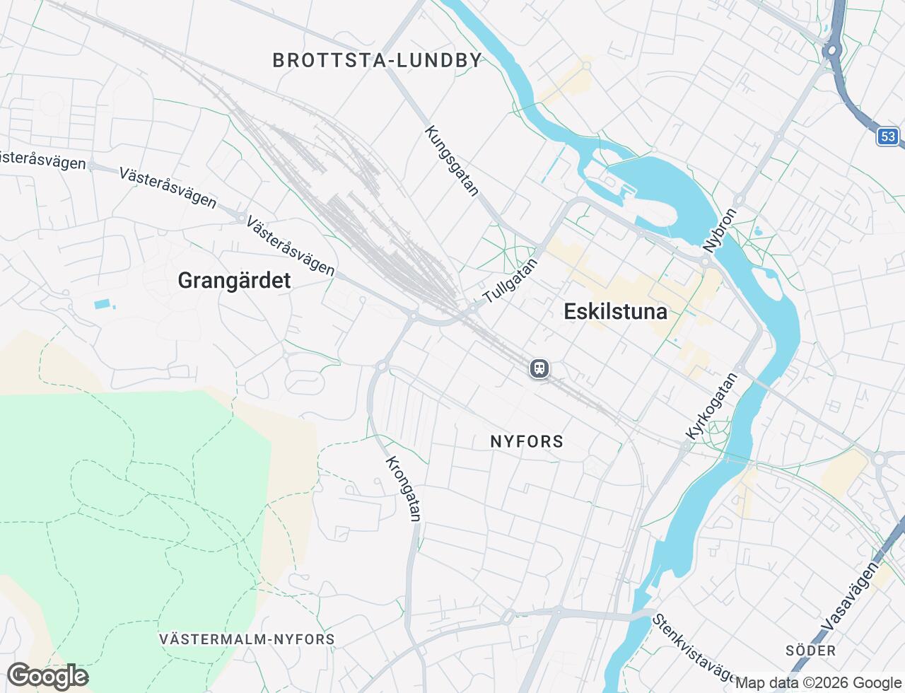 Karta över Västra Åsgatan 23 i 25 Eskilstuna