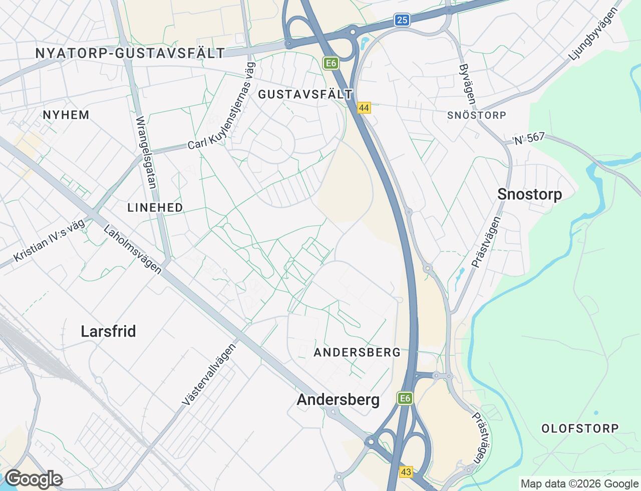 Karta över Andersbergsringen 14 i 21 Halmstad