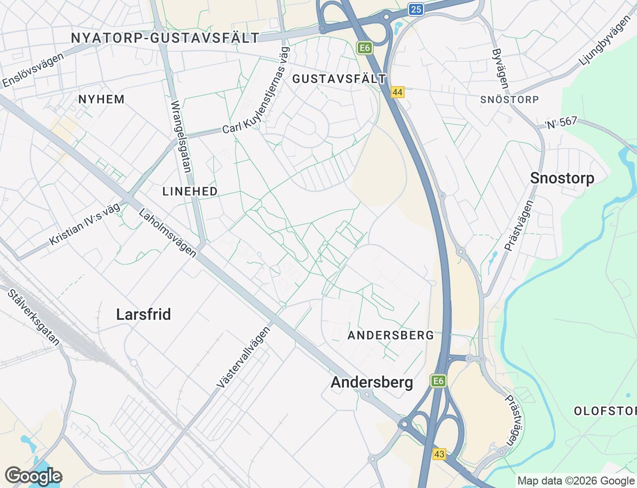 Karta över Andersbergsringen 68 i 21 Halmstad