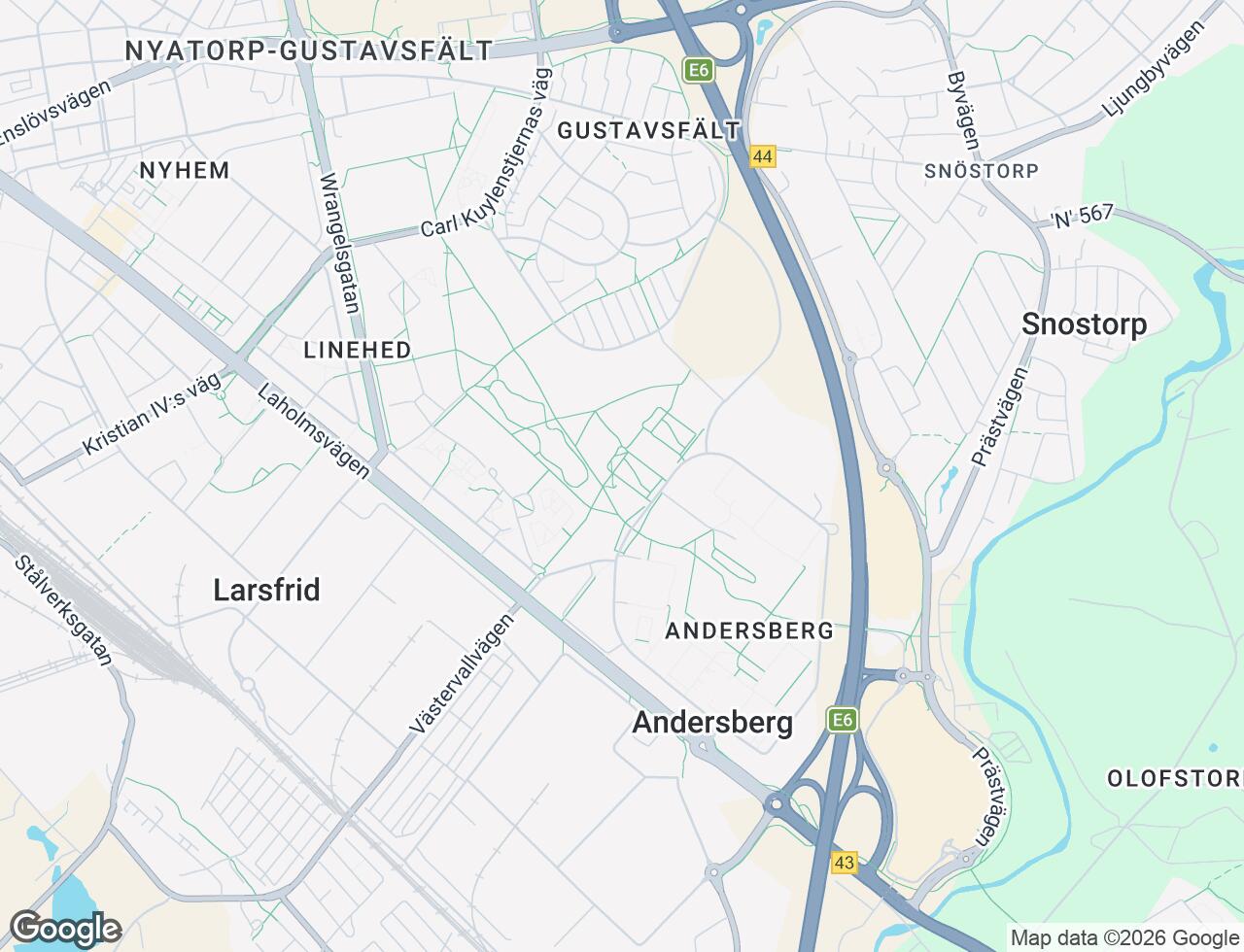 Karta över Andersbergsringen 82 i 21 Halmstad