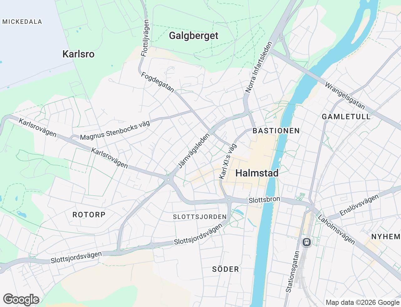 Karta över Backhausgatan 15 i 96 Halmstad