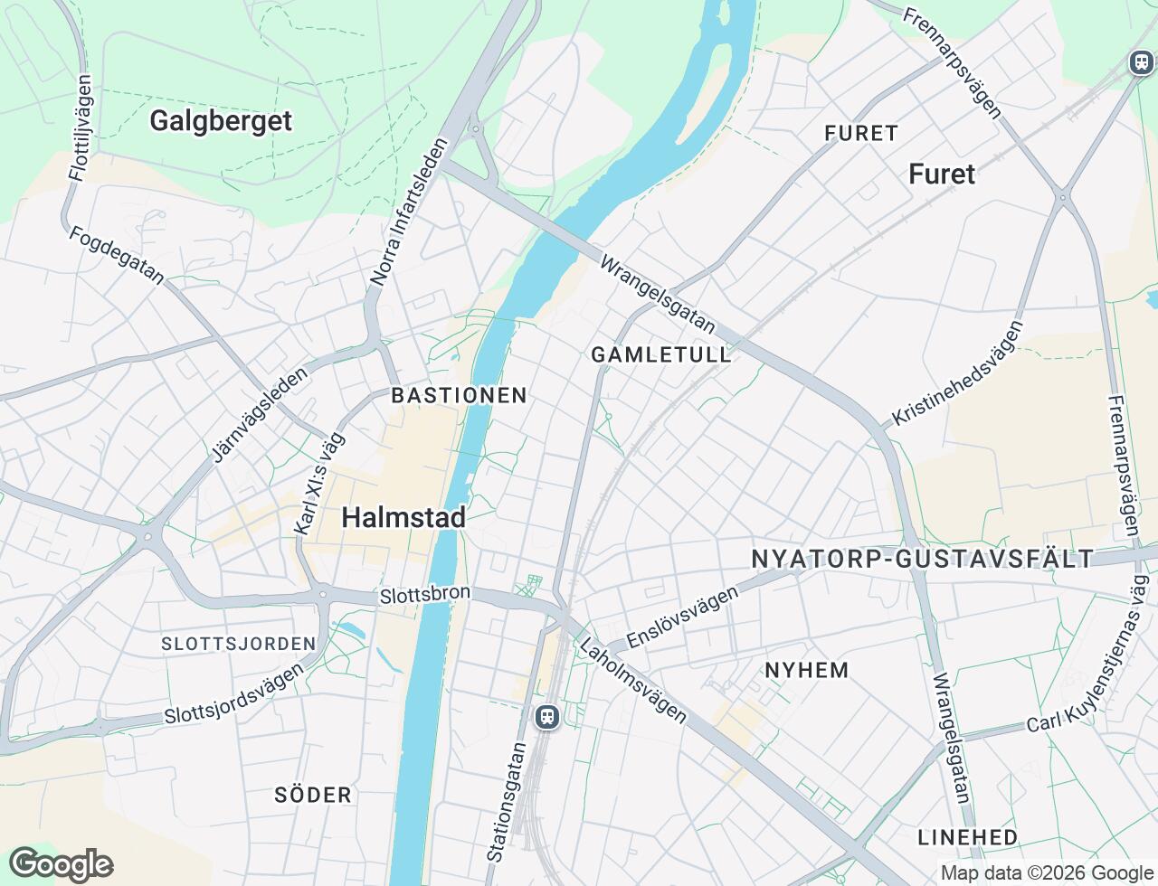 Karta över Gamletullsgatan 23 i 27 Halmstad