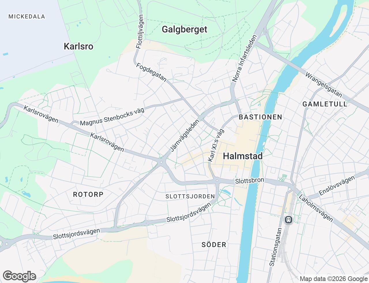 Karta över Hvitfeldtsgatan 26B i 96 Halmstad
