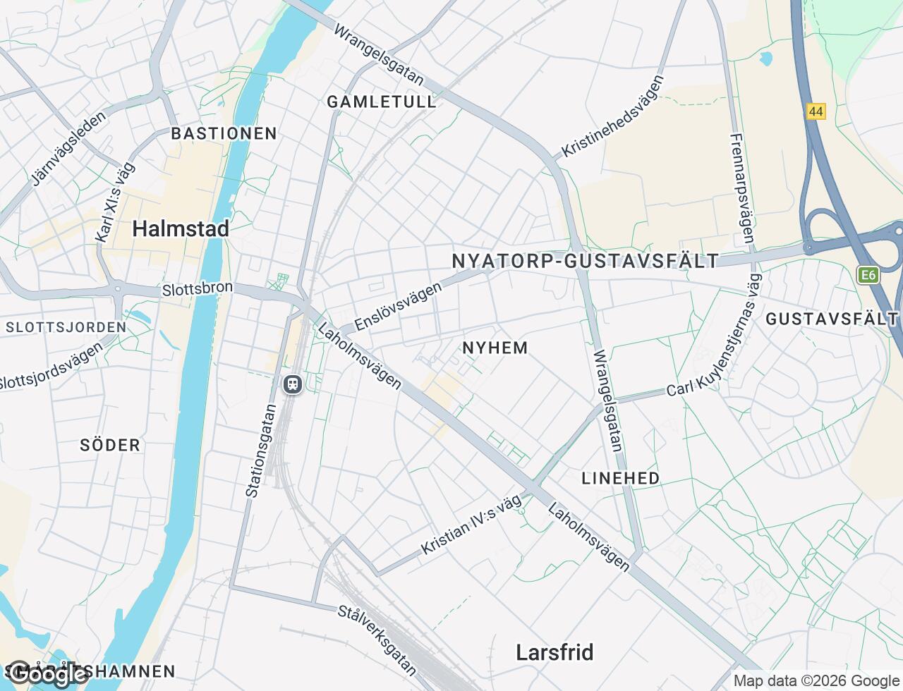 Karta över Järnvägsgatan 10B i 49 Halmstad