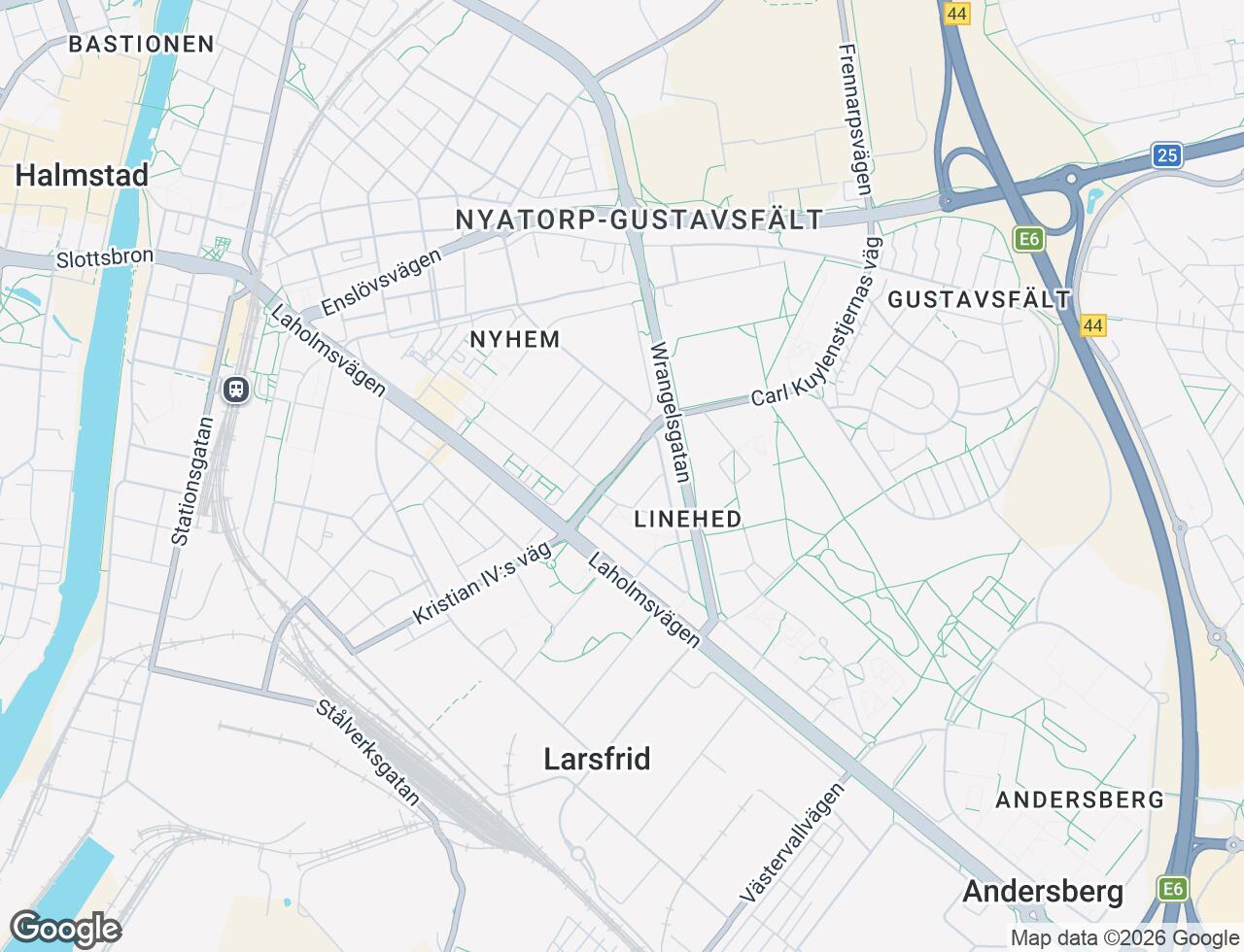 Karta över Östra Lyckan 8 i 51 Halmstad