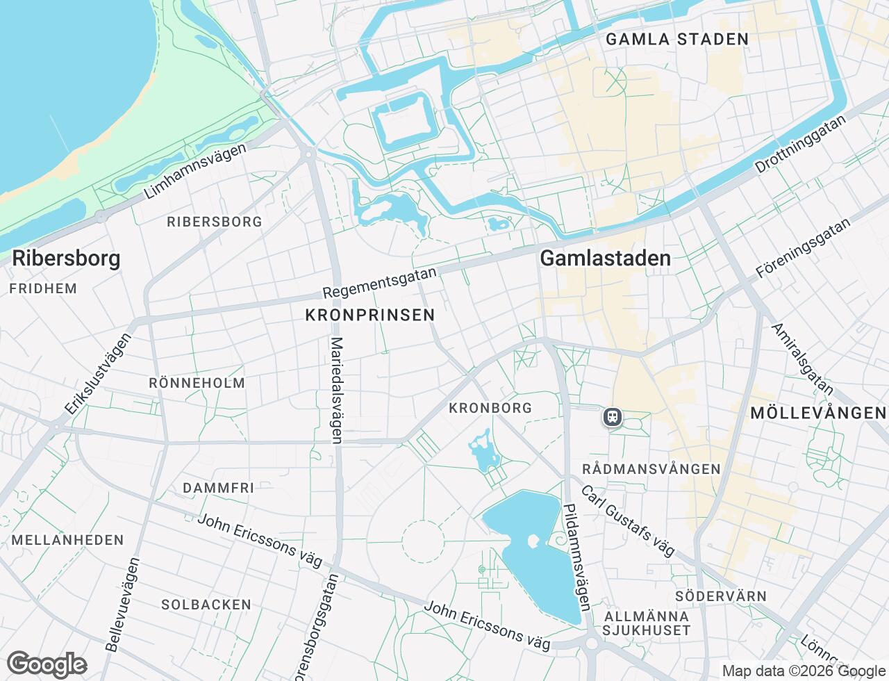 Karta över Erik Dahlbergsgatan 34 i 48 Malmö