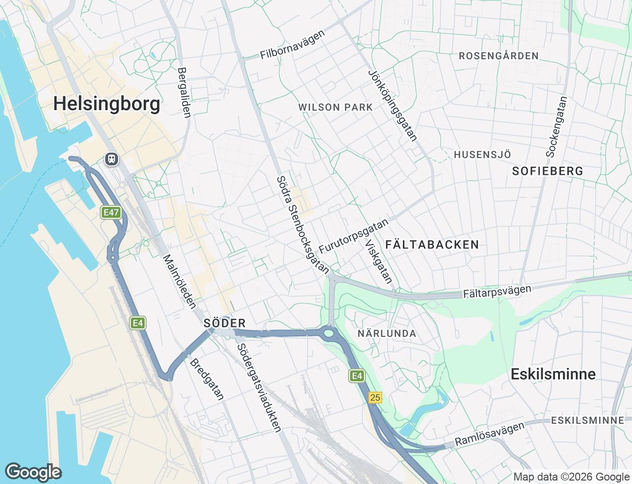 Karta över Faktorsgatan 10 i 46 Helsingborg