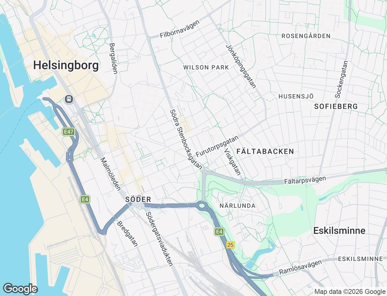Karta över Faktorsgatan 8 i 46 Helsingborg