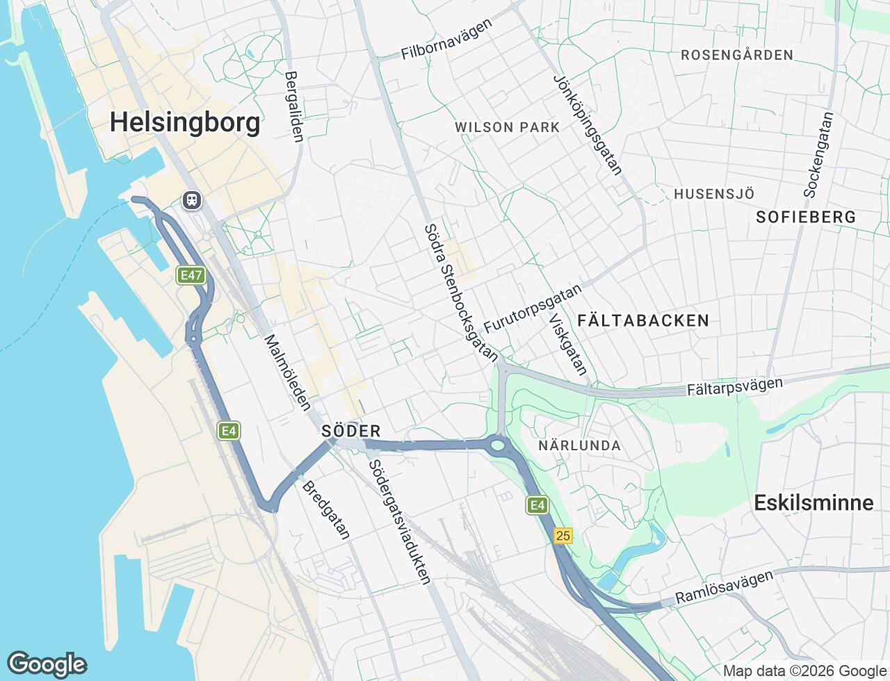 Karta över Furutorpsgatan 57 i 45 Helsingborg
