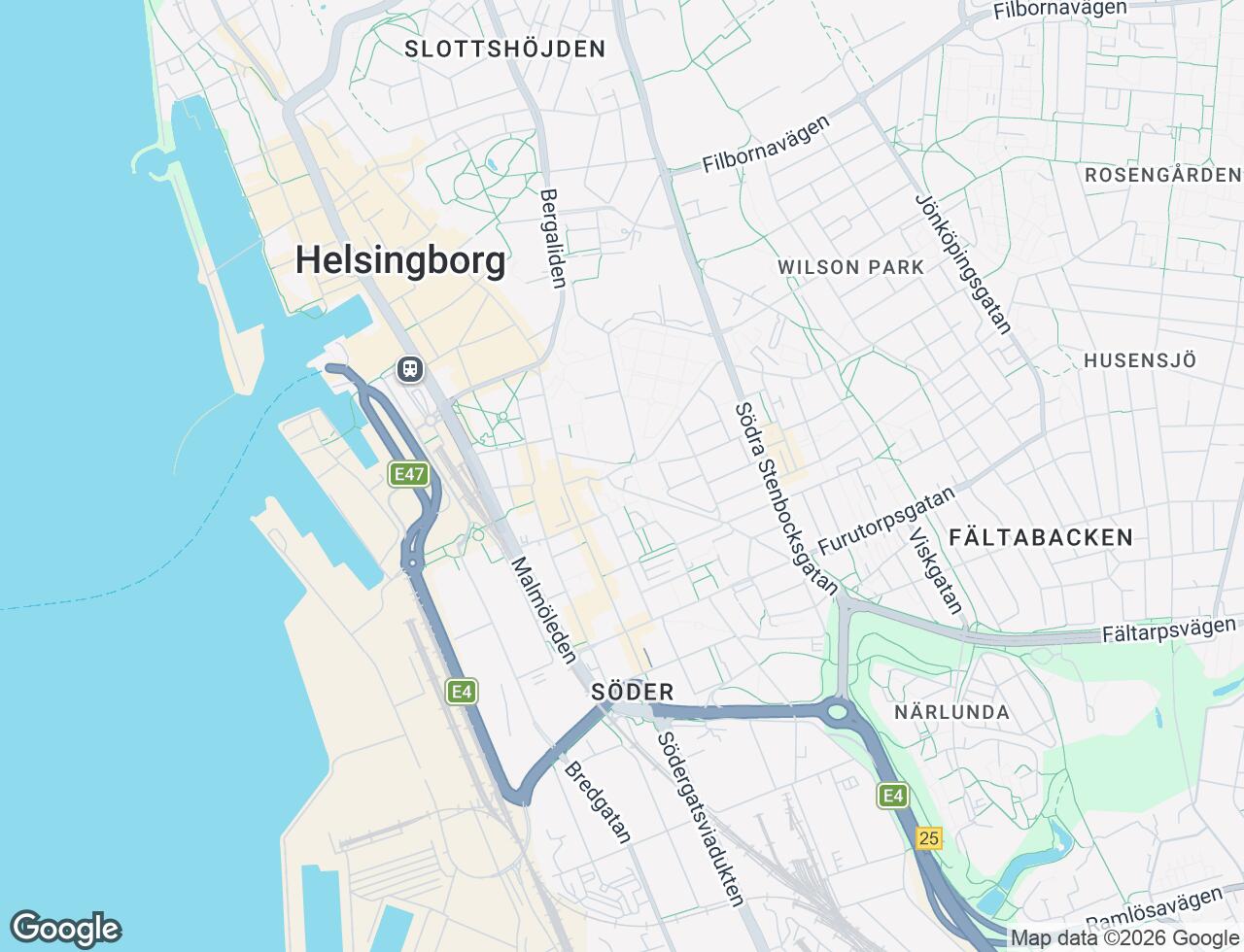 Karta över Gasverksgatan 33 C i 68 Helsingborg