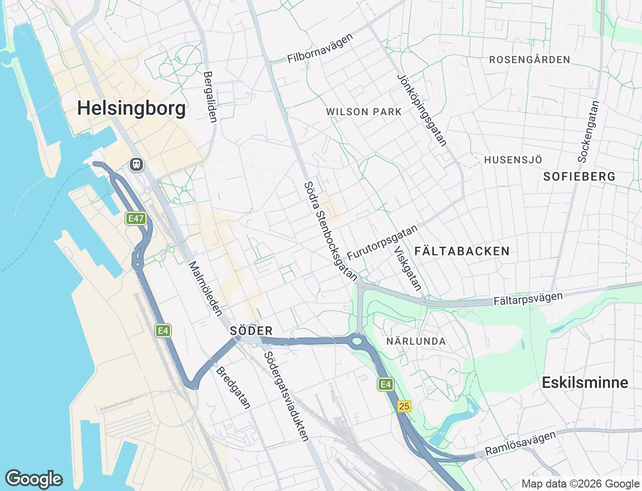 Karta över Kommissgatan 5 i 45 Helsingborg