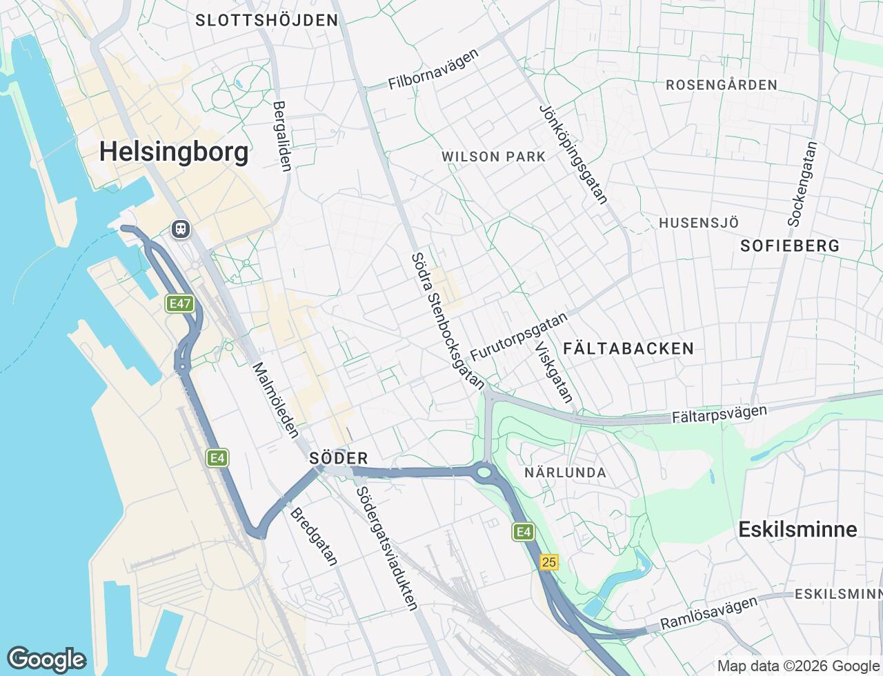 Karta över Kommissgatan 9 i 45 Helsingborg