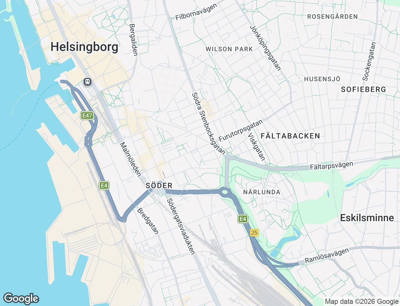 Karta över Magistergatan 9 i 38 Helsingborg