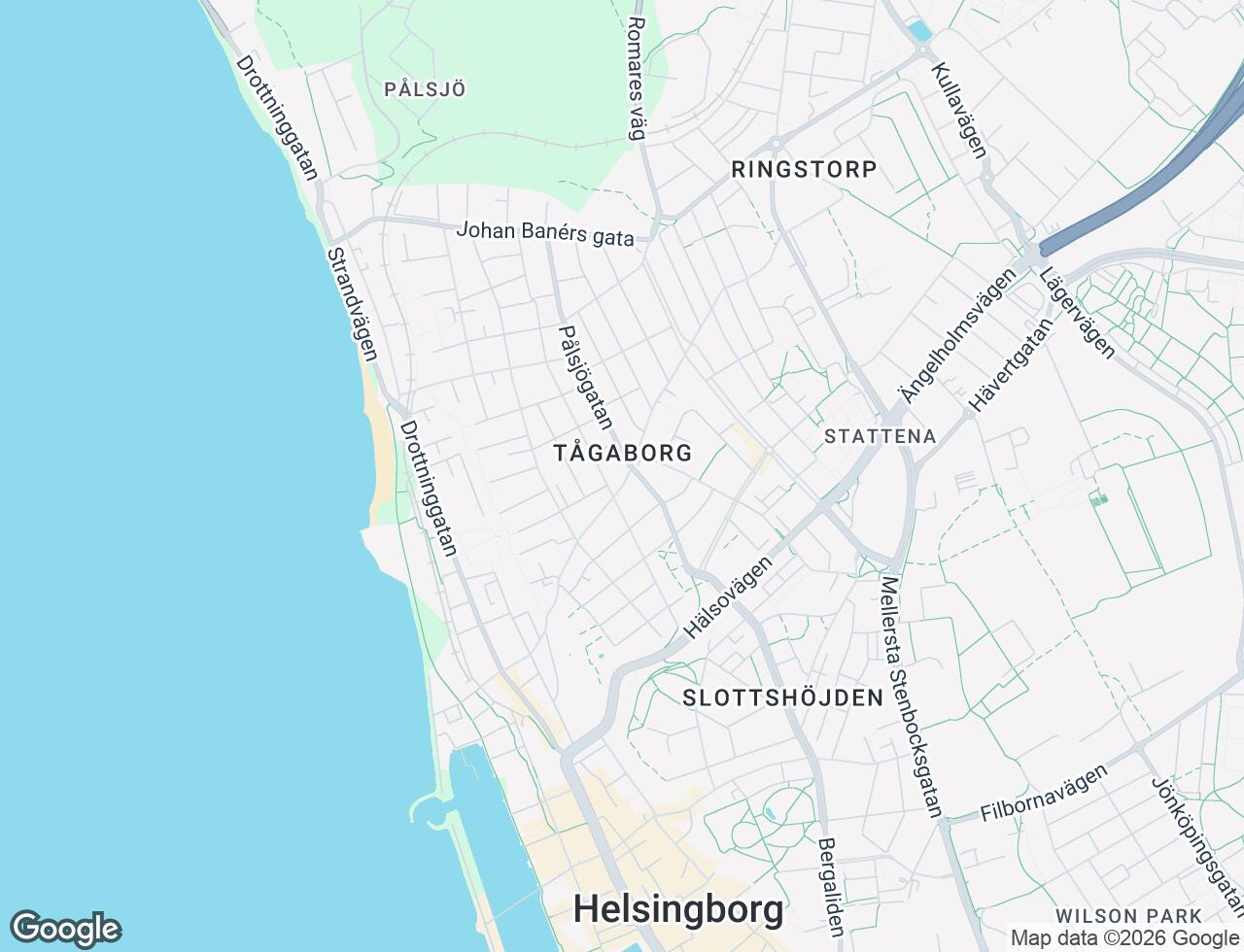 Karta över Tågagatan 45 i 39 Helsingborg