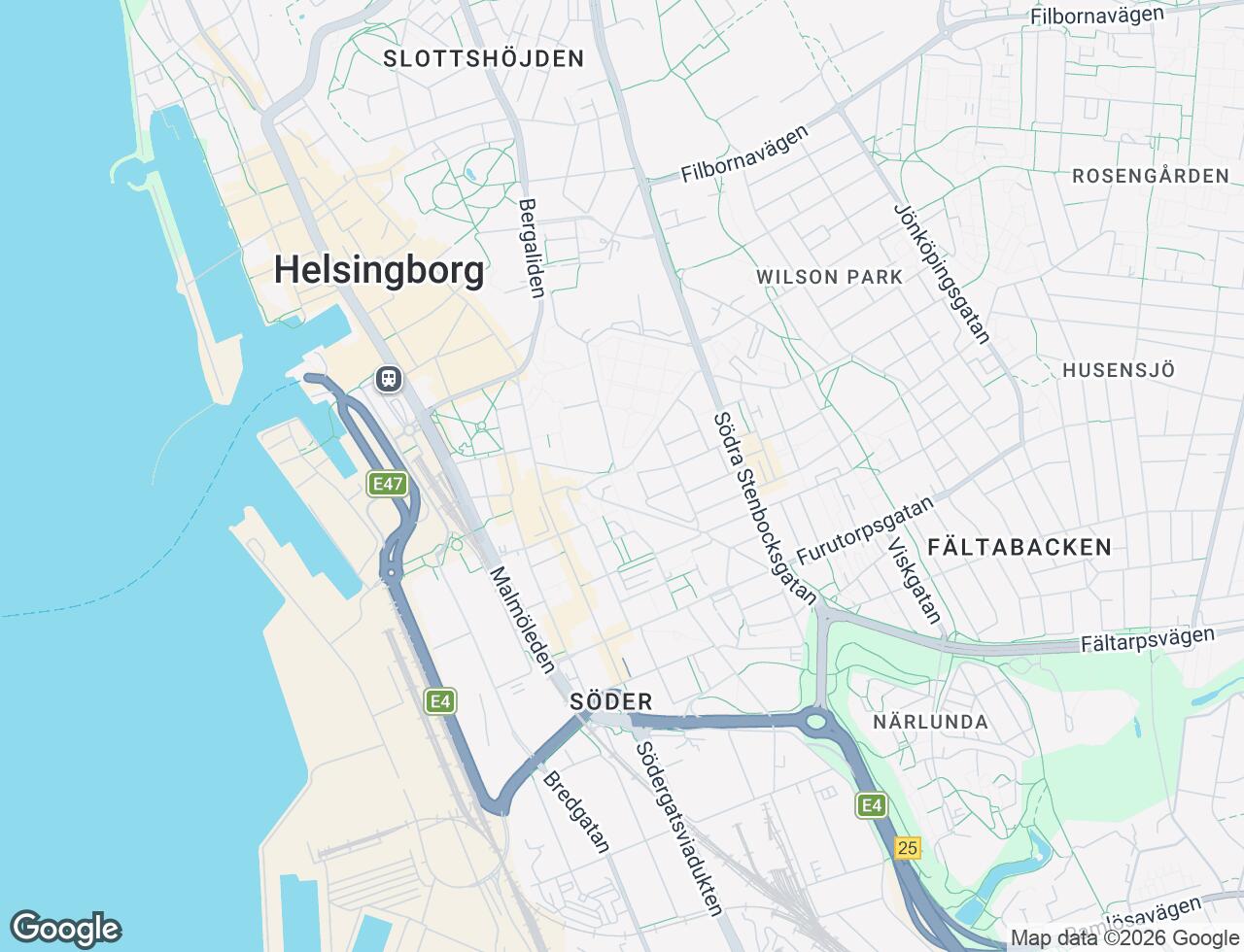 Karta över Wieselgrensgatan 4 i 48 Helsingborg
