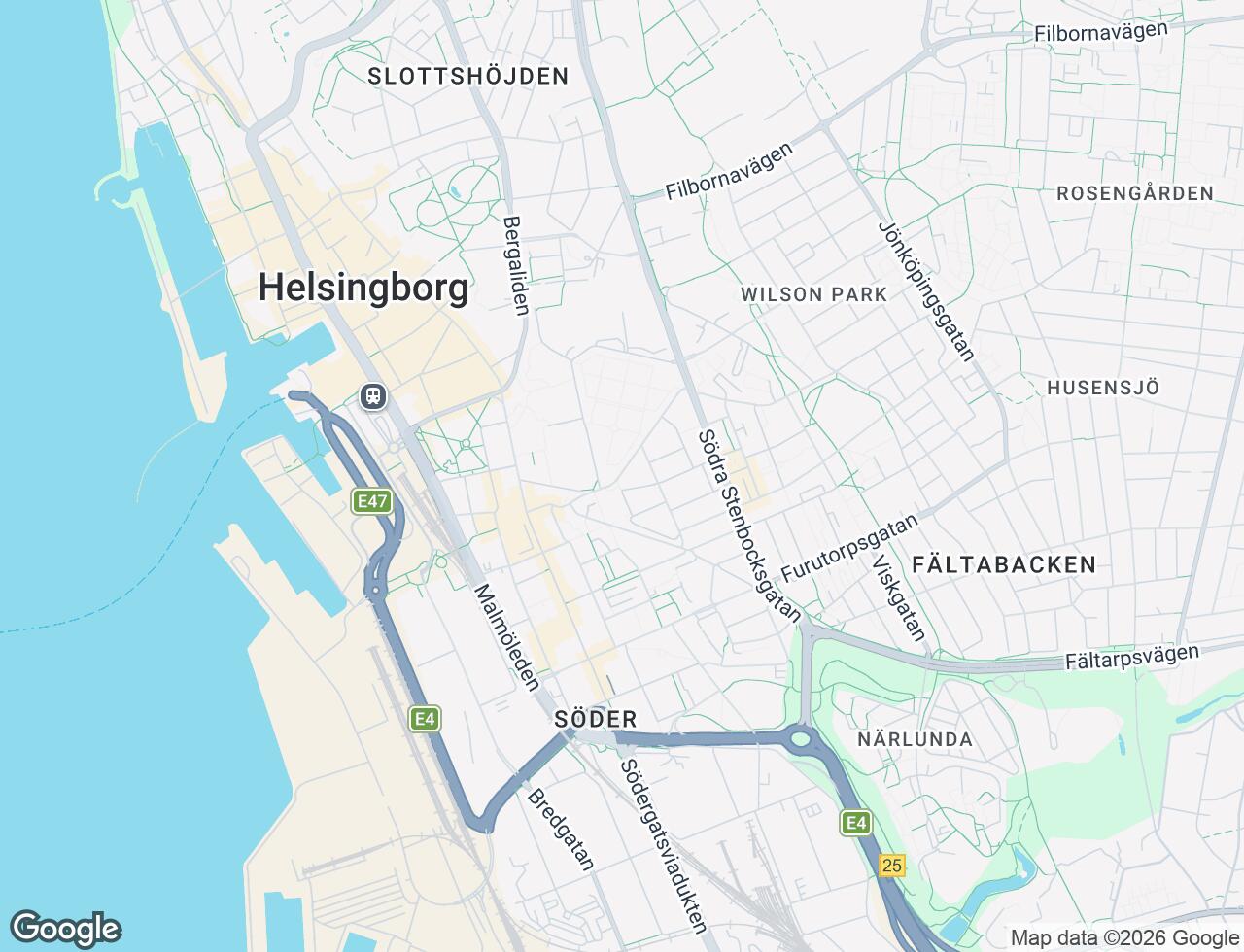 Karta över Wieselgrensgatan 6 i 48 Helsingborg
