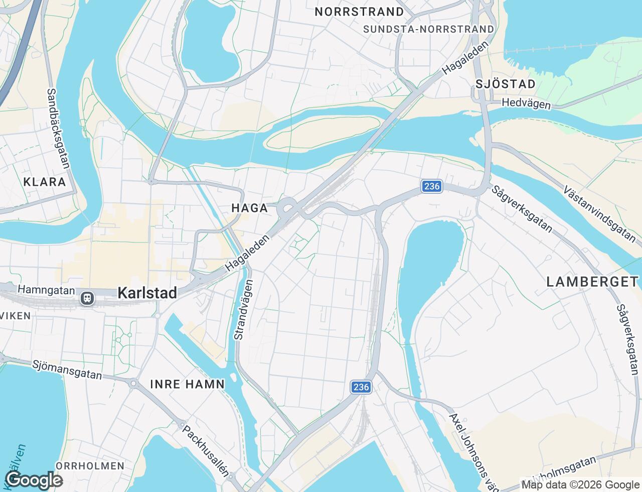 Karta över Herrhagsgatan 58 i 19 Karlstad