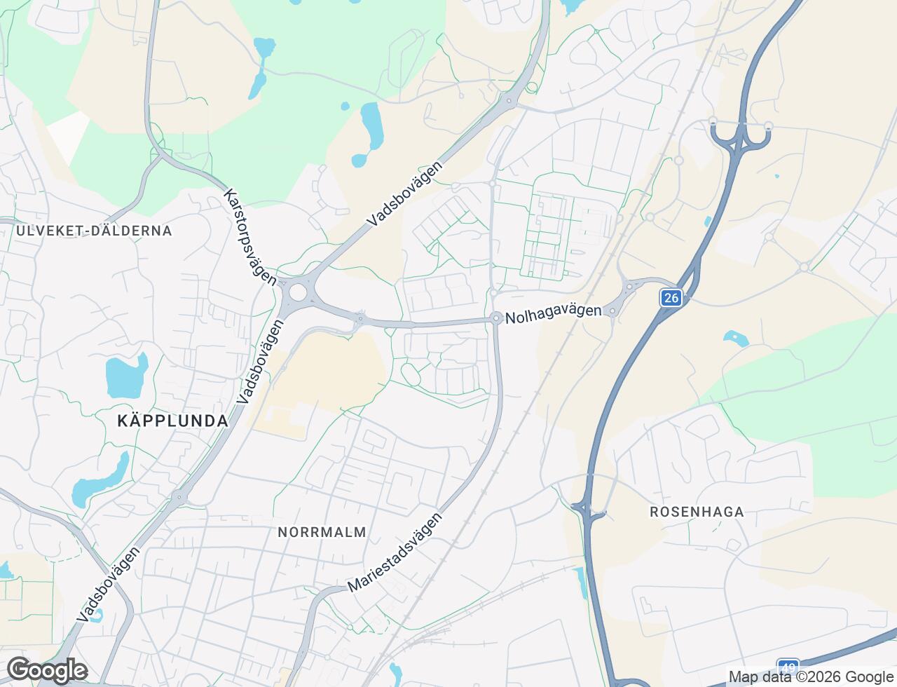 Karta över Storegårdsvägen 27B i 38 Skövde