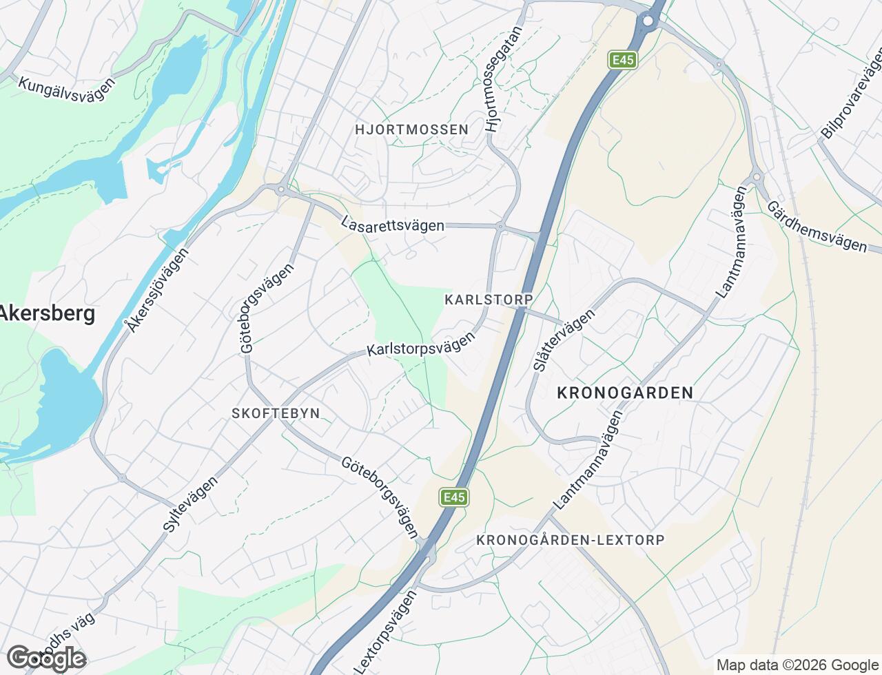 Karta över Karlstorpsvägen 86 i 52 Trollhättan