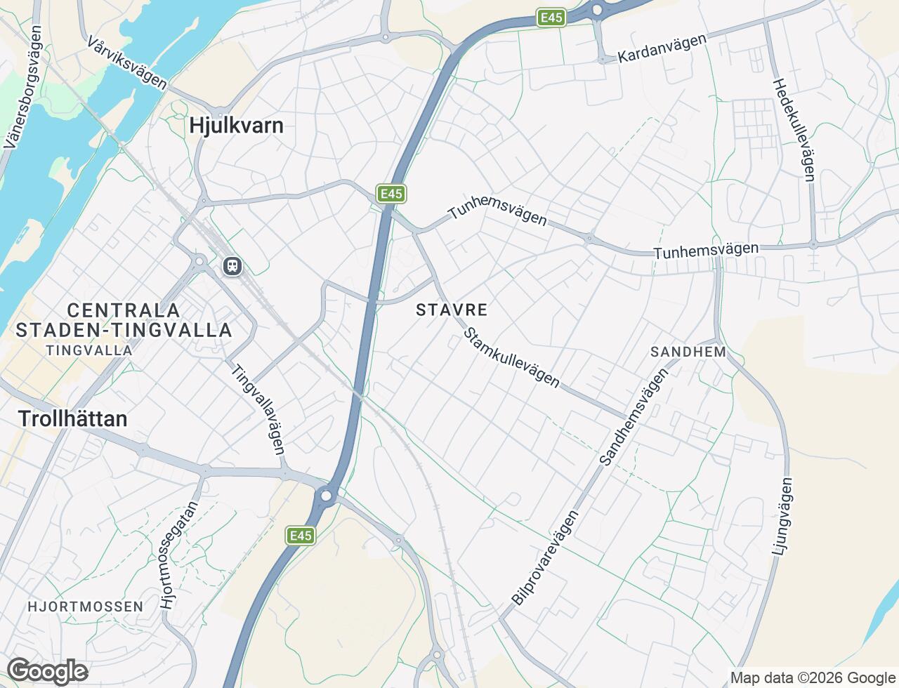 Karta över Olof Gransgatan 25 i 41 Trollhättan