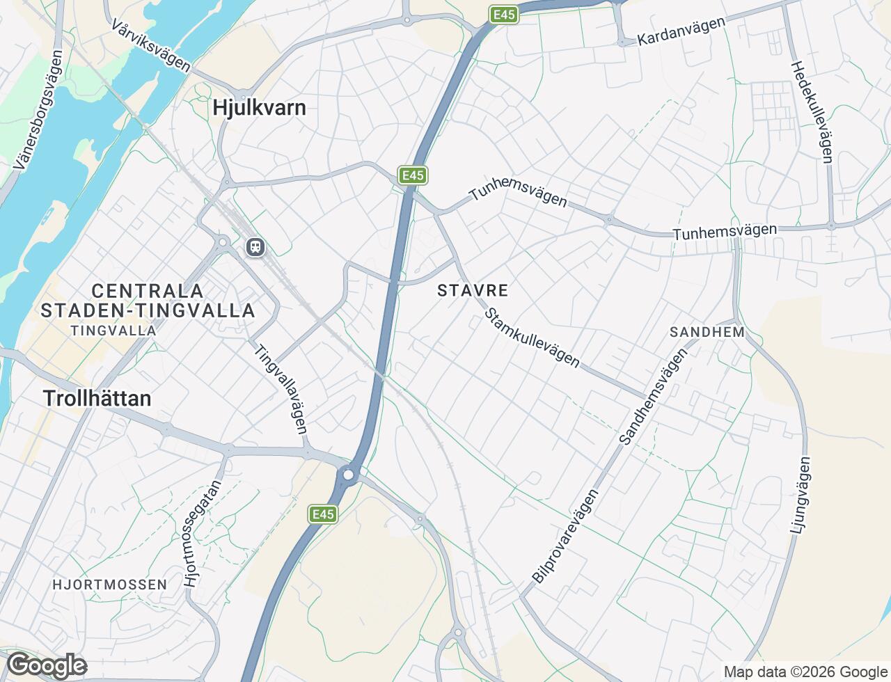 Karta över Slättbergsvägen 18A i 41 Trollhättan