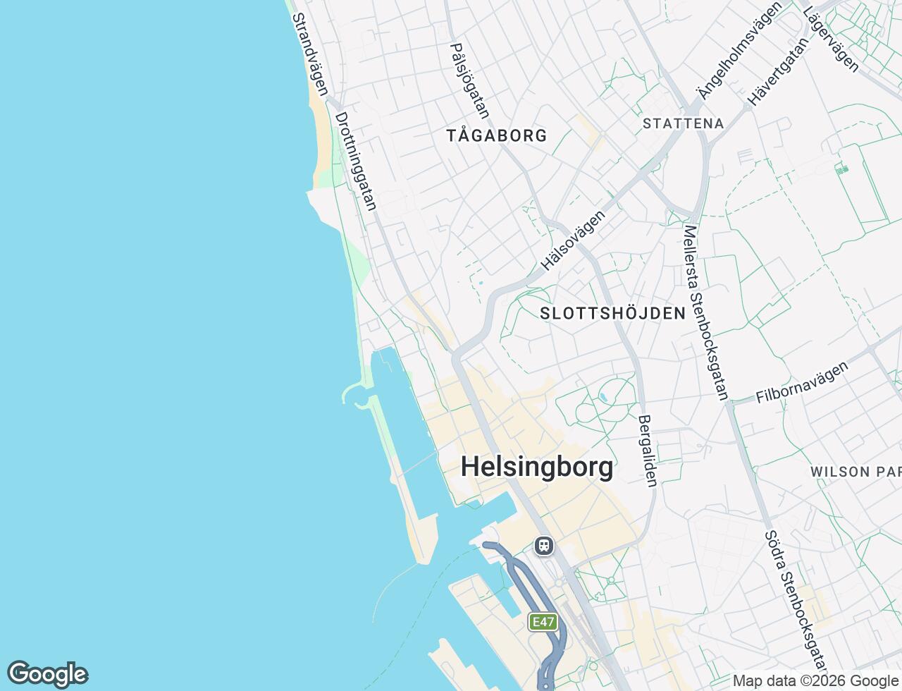Karta över Hälsovägen 32 i 35 Helsingborg
