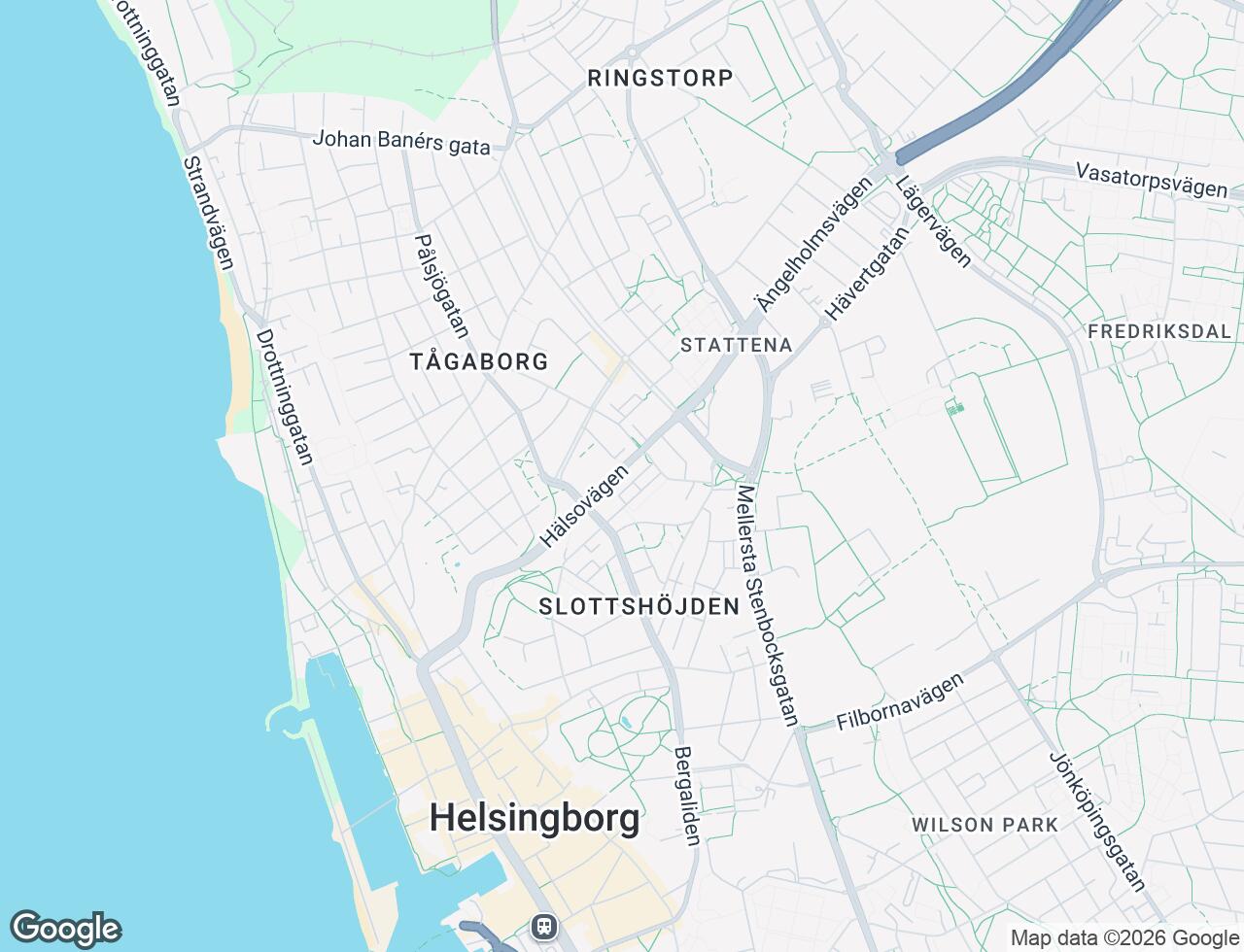 Karta över Hälsovägen 36 i 42 Helsingborg