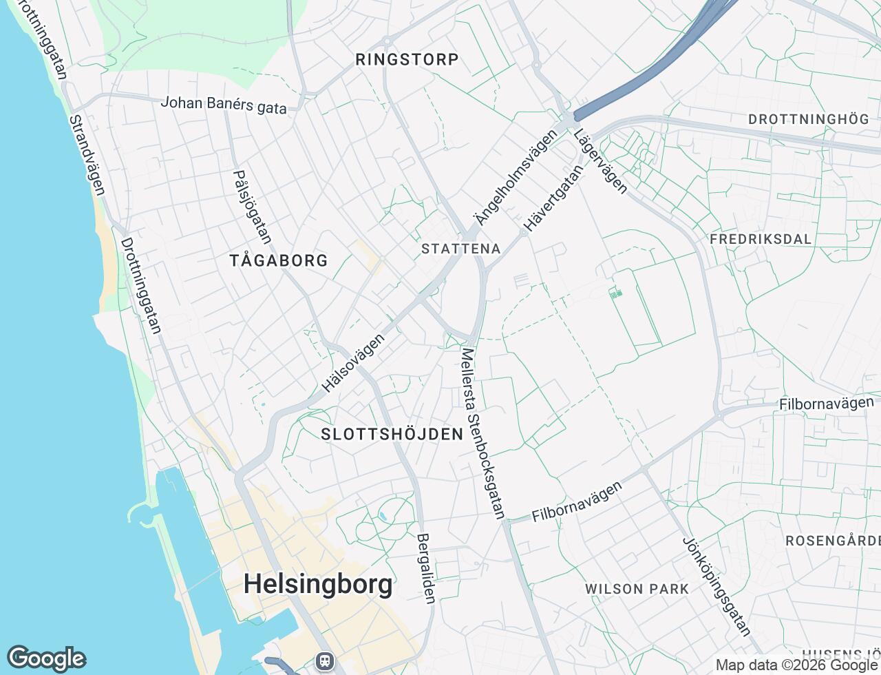 Karta över Fredriksdalsplatsen 1B i 37 Helsingborg