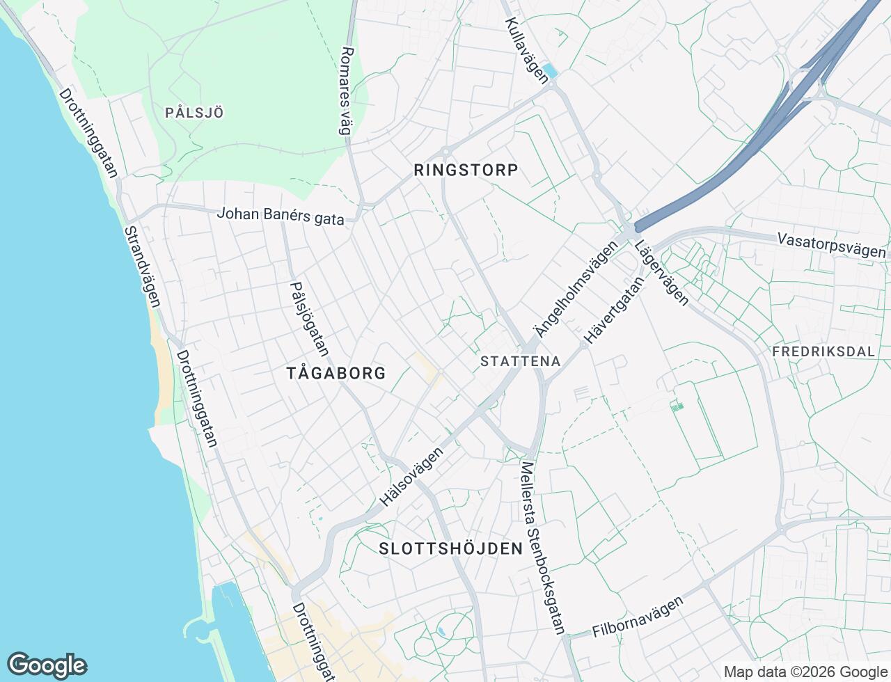 Karta över O D Krooks gata 38 i 44 Helsingborg