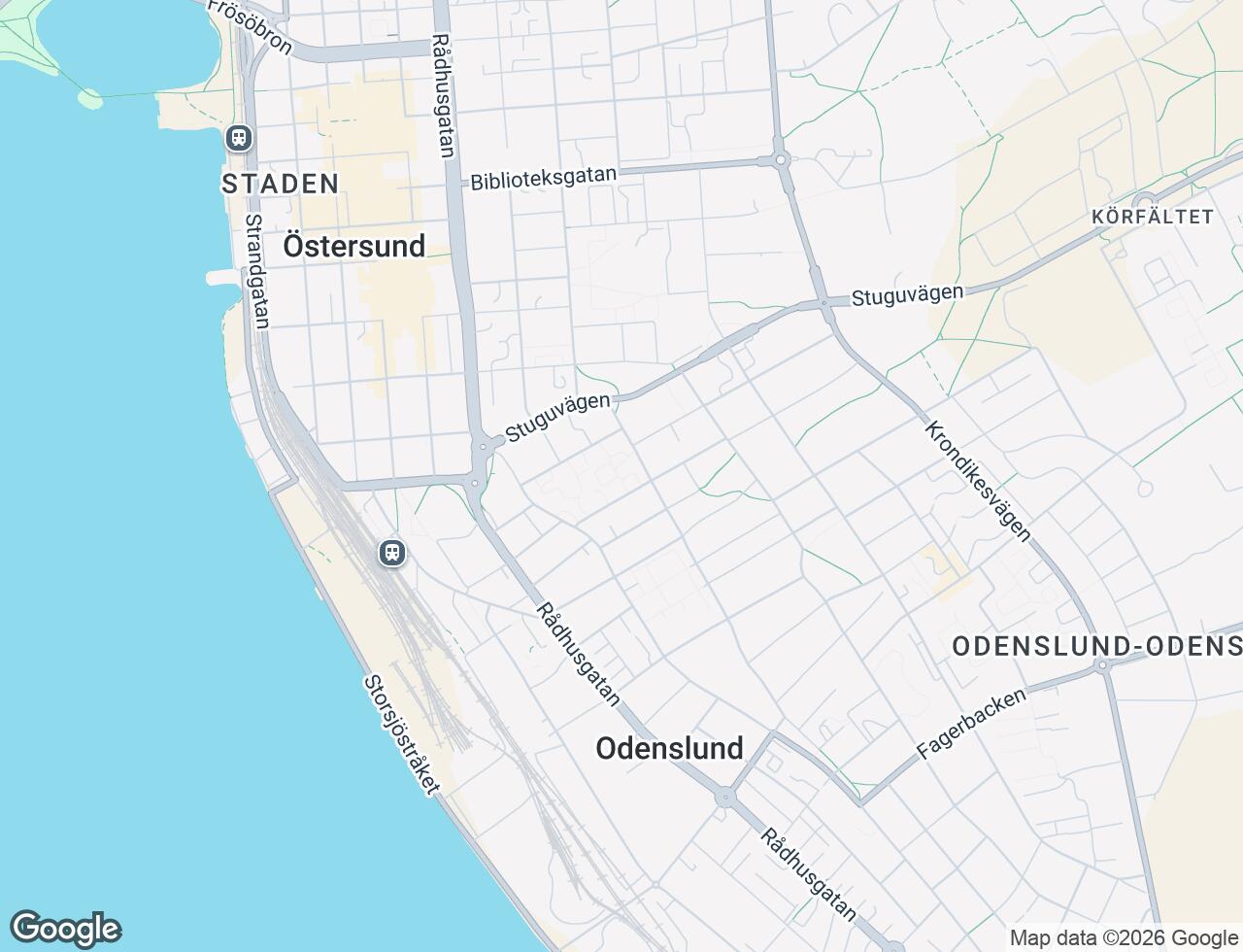 Karta över Ängegatan 9A i 36 Östersund