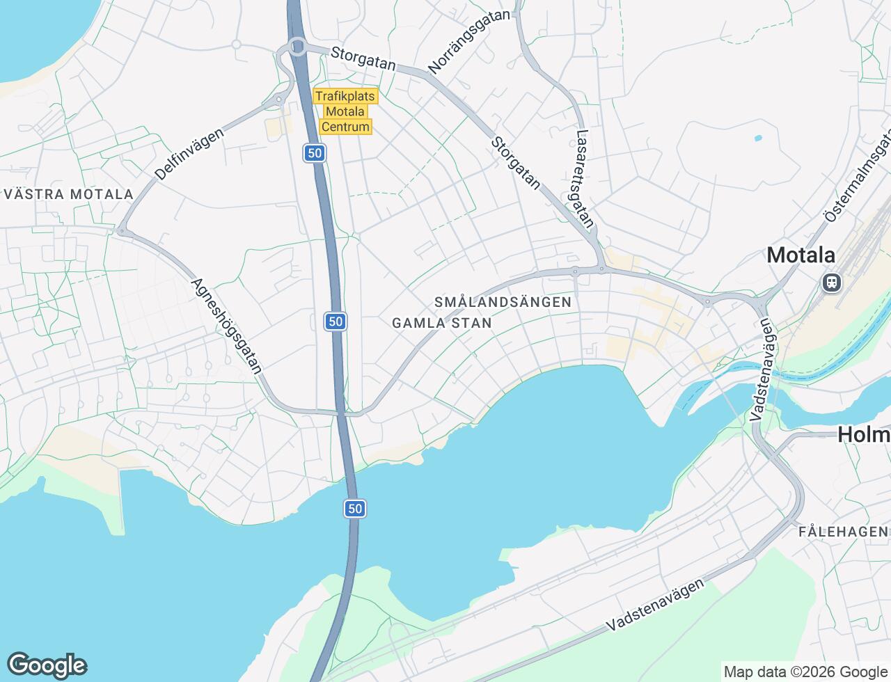 Karta över Nedre Kaptensgatan 9 i 27 Motala