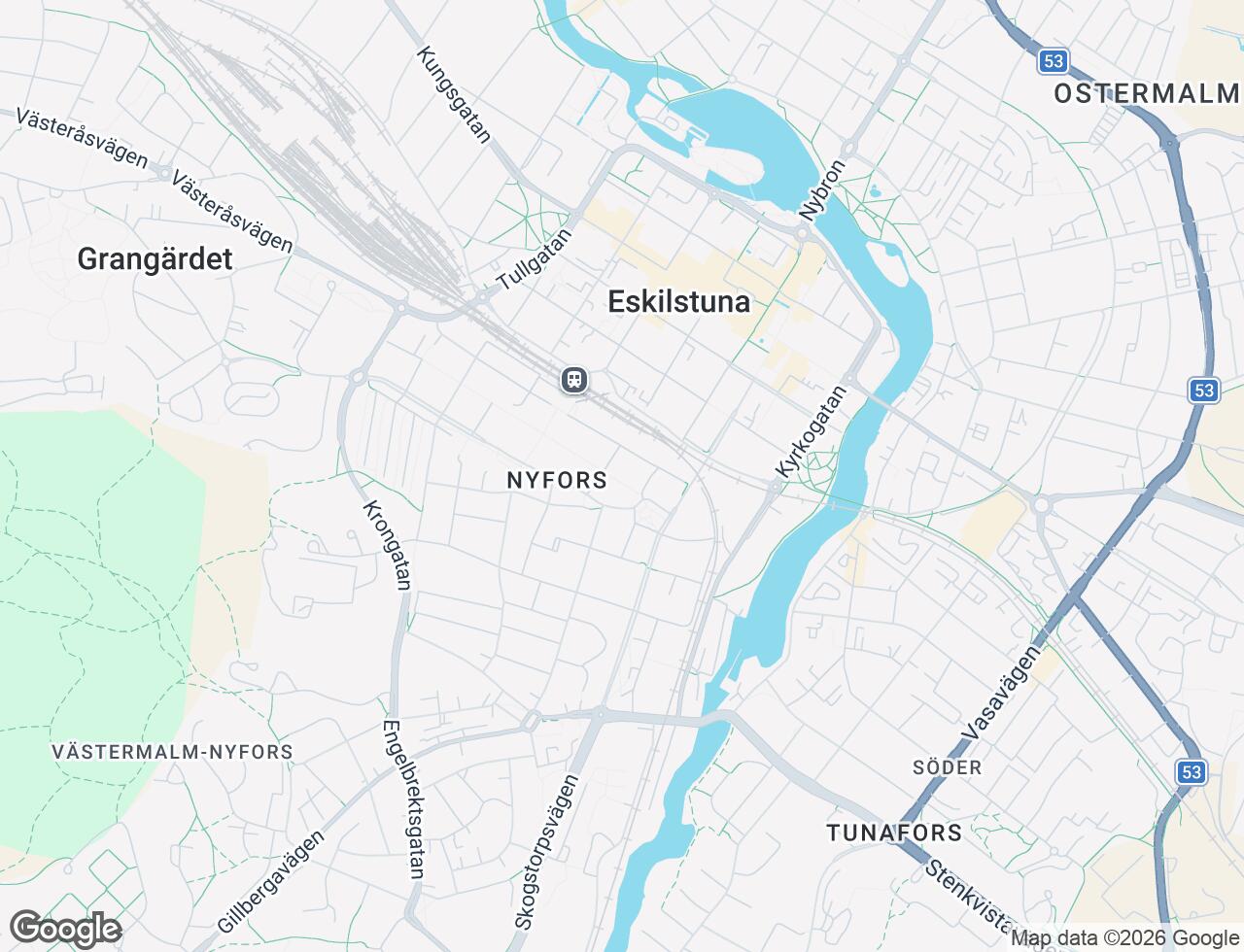 Karta över Nyforsgatan 10 i 25 Eskilstuna