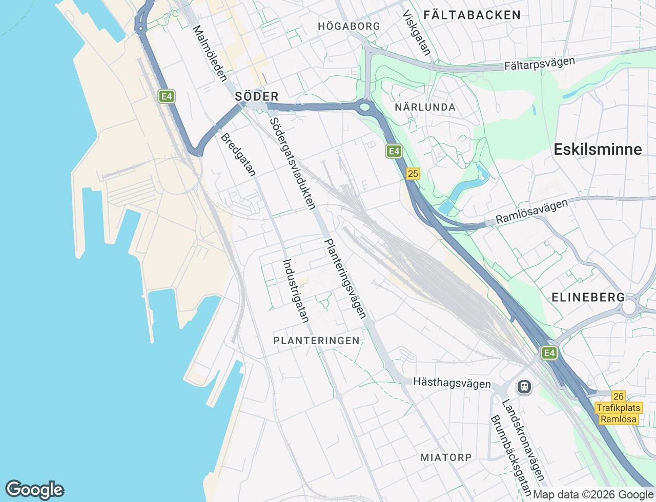 Karta över Planteringsvägen 22 i 40 Helsingborg