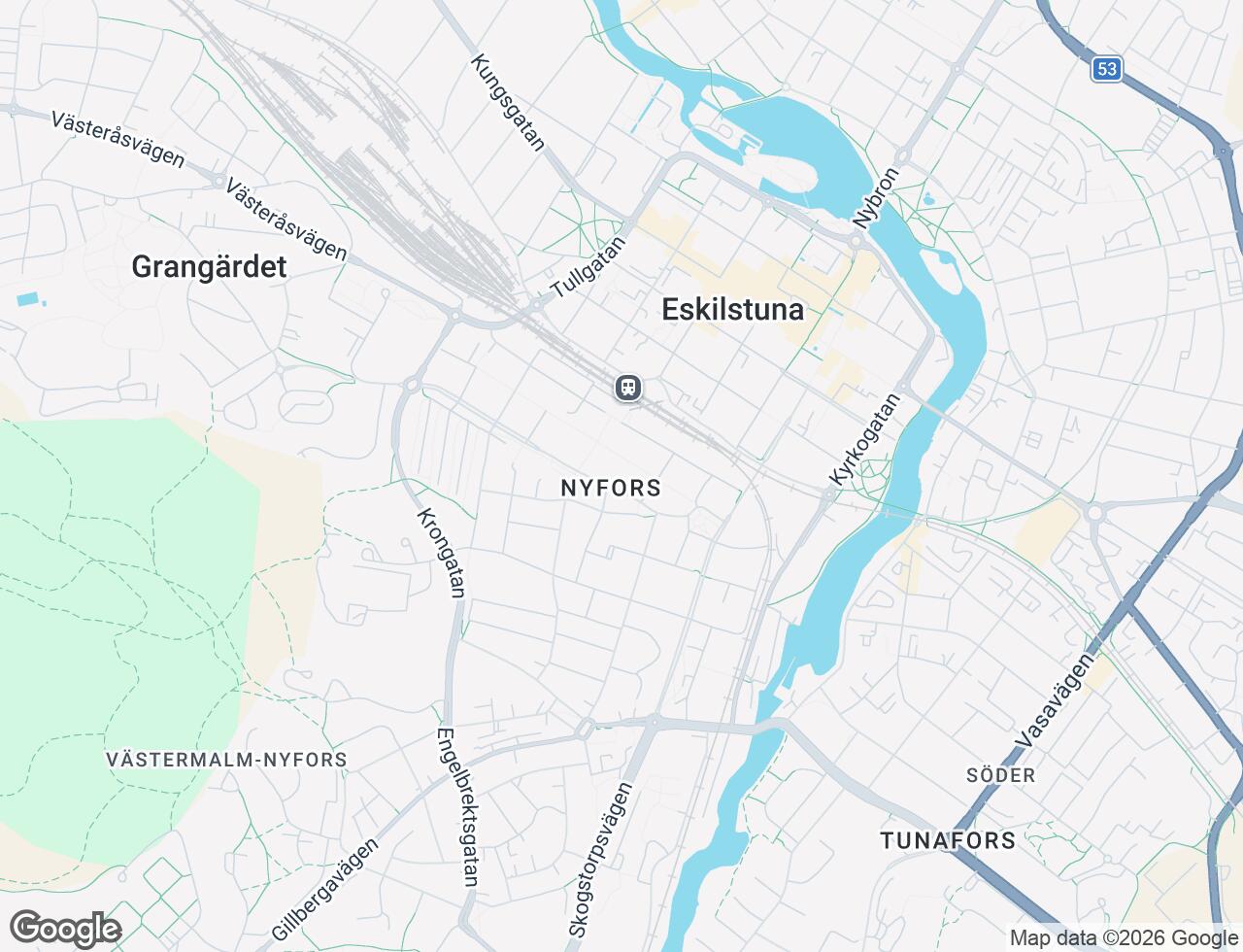 Karta över Nyforsgatan 13 i 25 Eskilstuna