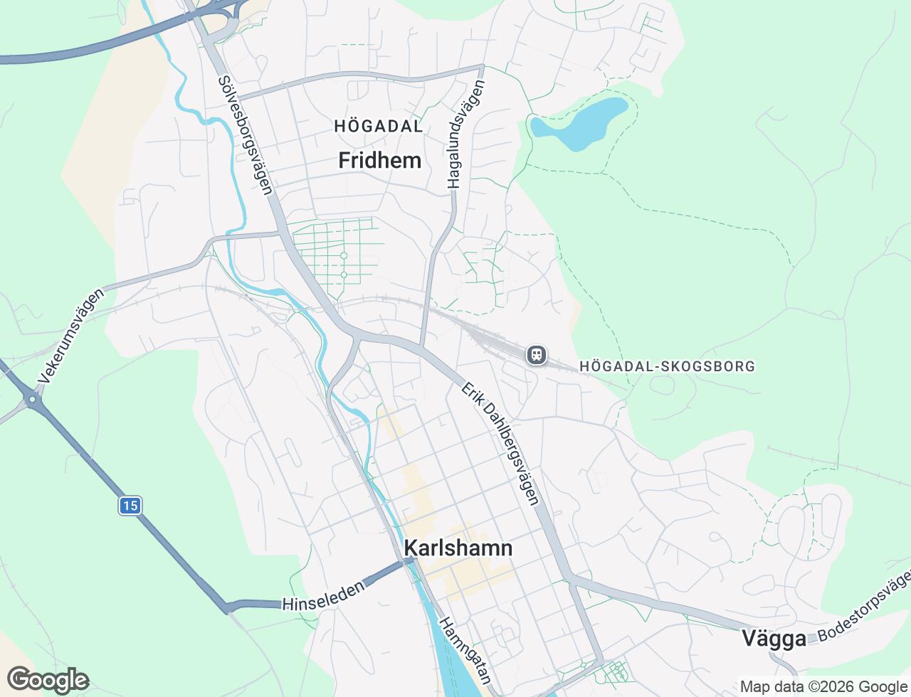 Karta över Regeringsgatan 127A i 39 Karlshamn