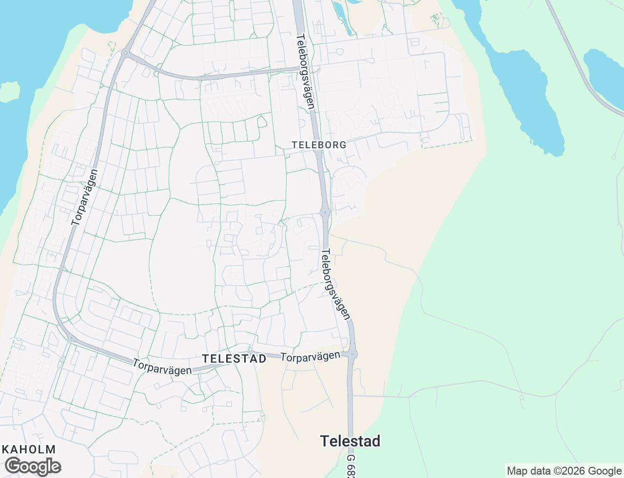 Karta över Raskens väg 77 i 55 Växjö