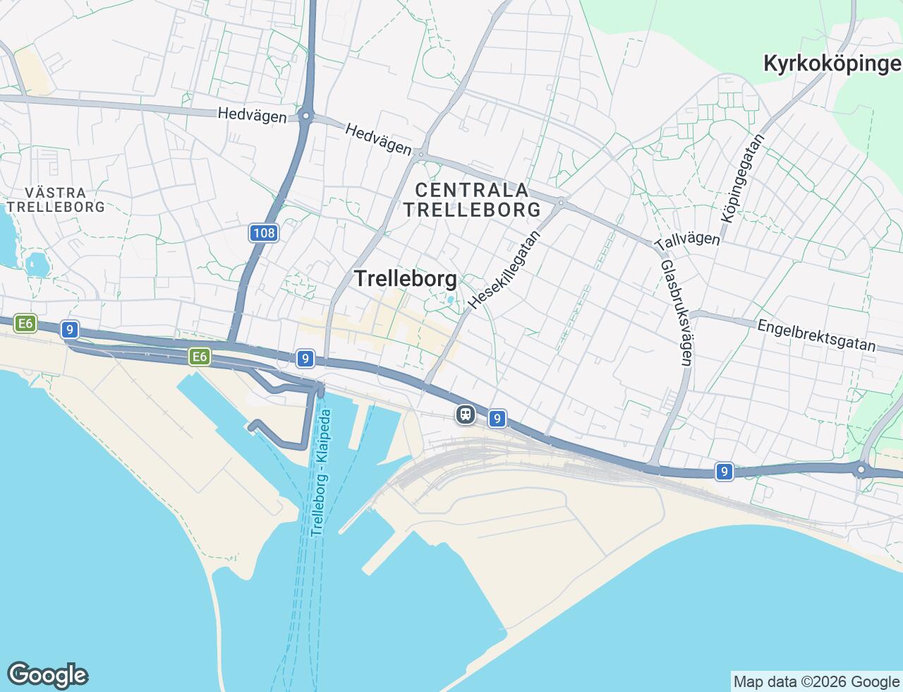 Karta över Österbrogatan 4 i 44 Trelleborg