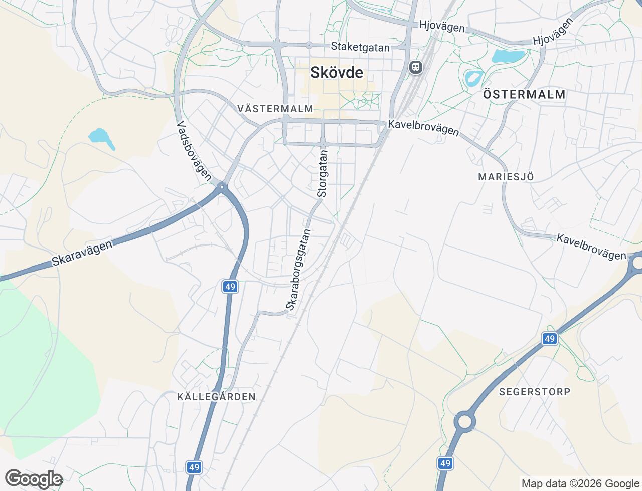 Karta över Järnvägsgatan 8 i 50 Skövde