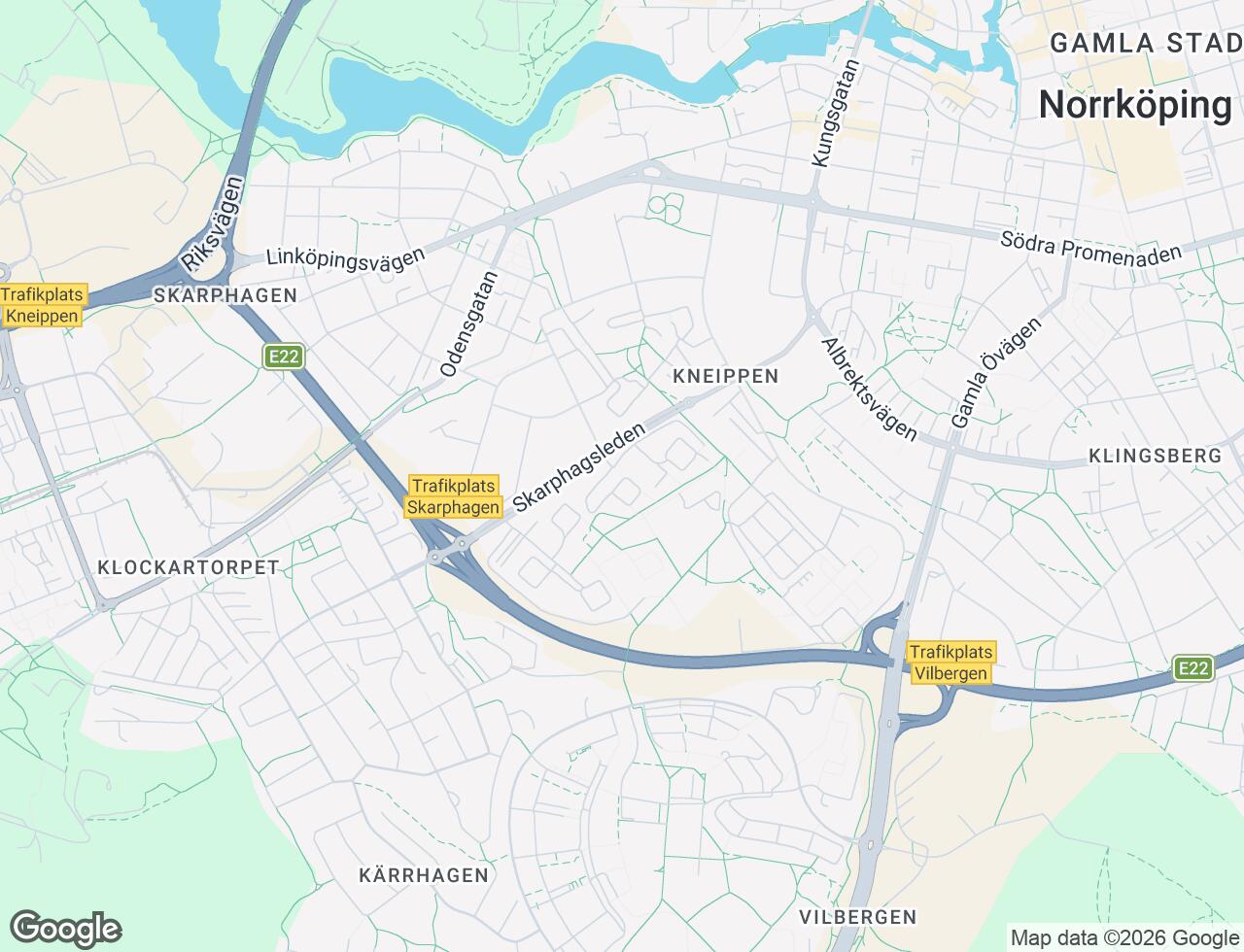 Karta över Idrottsgatan 32 i 73 Norrköping