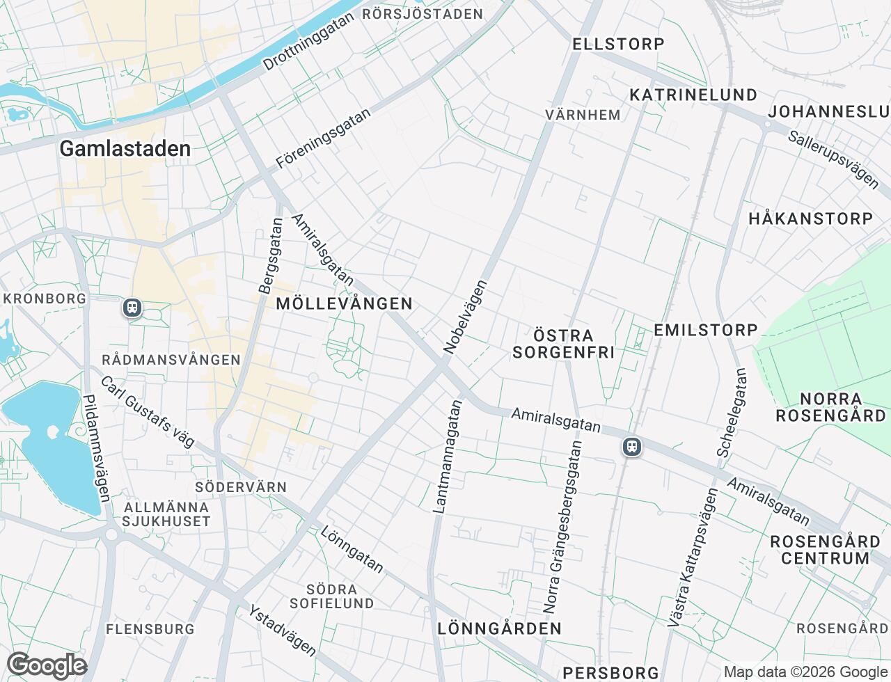 Karta över Åhusgatan 6 i 38 Malmö
