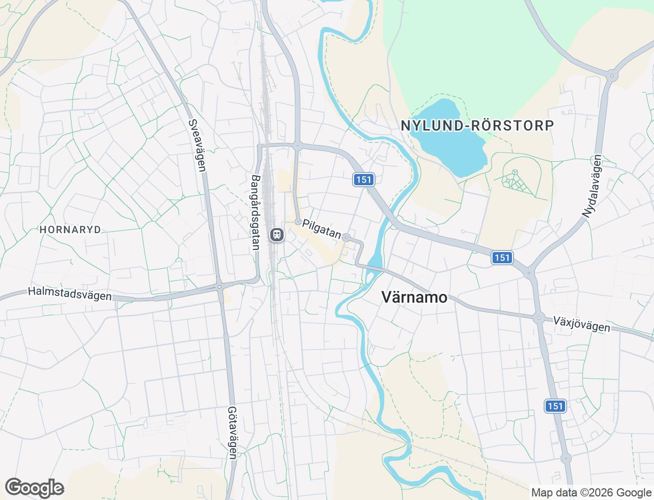 Karta över Storgatsbacken 19B i 37 Värnamo